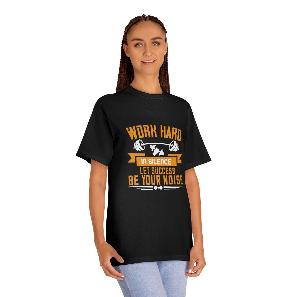 Work Hard in Silence Fitness Tee — "Let Success Be Your Noise" Motivational Gym T-Shirt