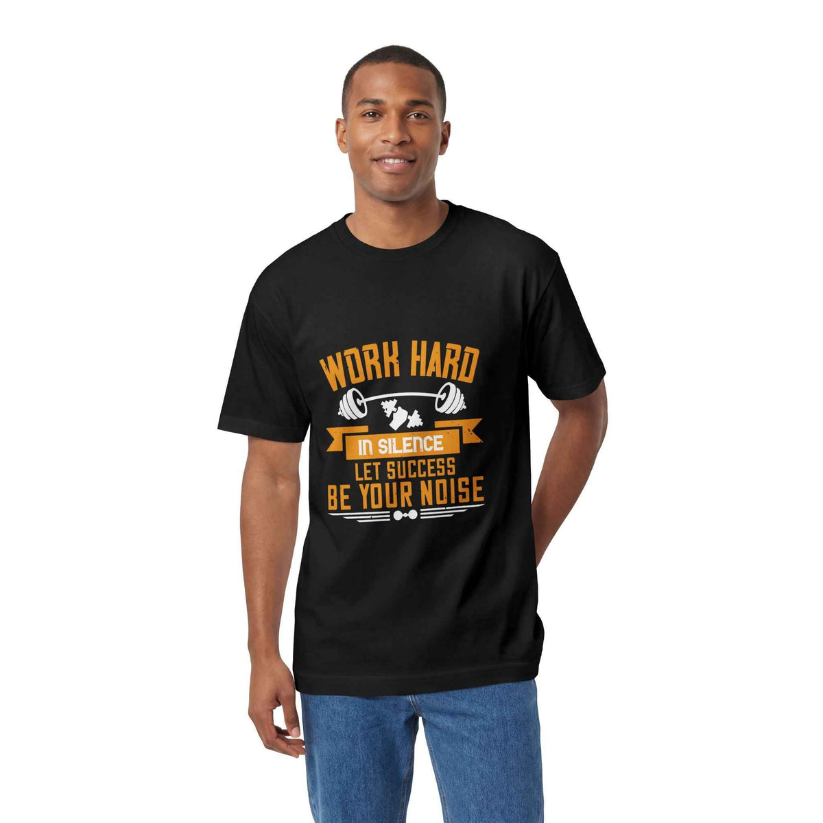 Work Hard in Silence Fitness Tee — "Let Success Be Your Noise" Motivational Gym T-Shirt
