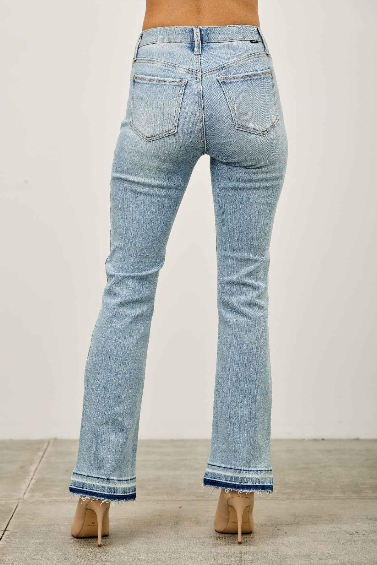 Mid Rise Flare With Released Hem