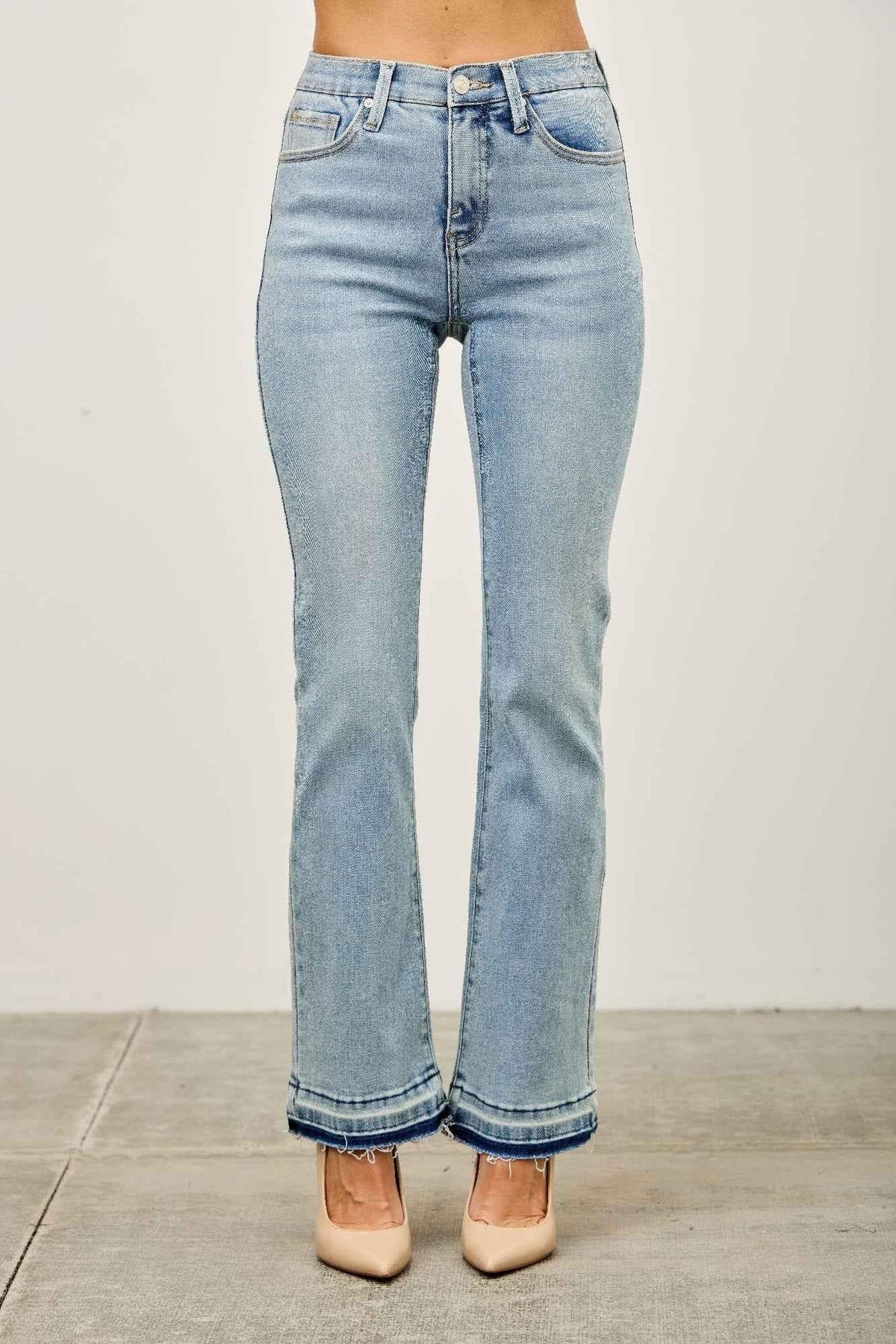 Mid Rise Flare With Released Hem