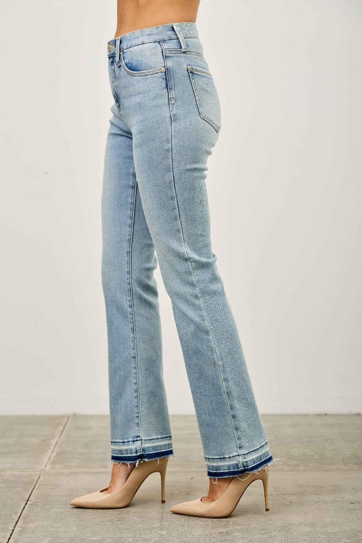 Mid Rise Flare With Released Hem