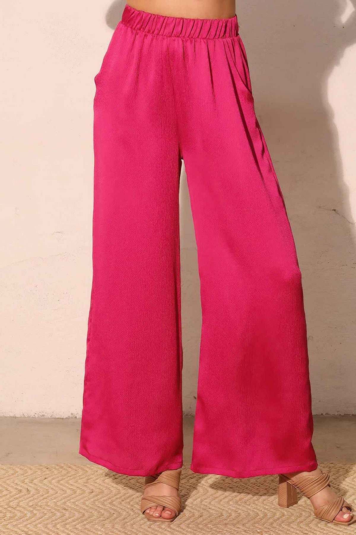 Hammered Satin Pocket Pants