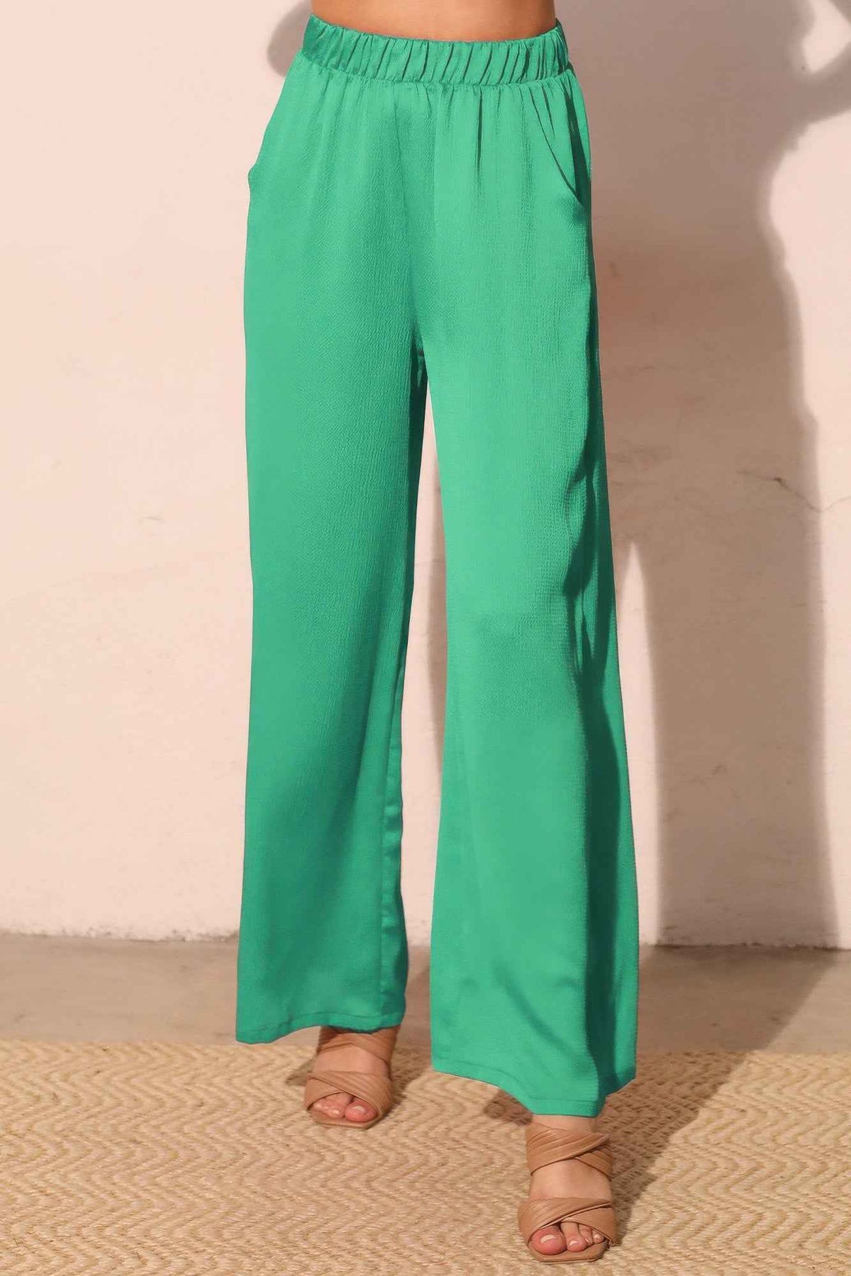Hammered Satin Pocket Pants