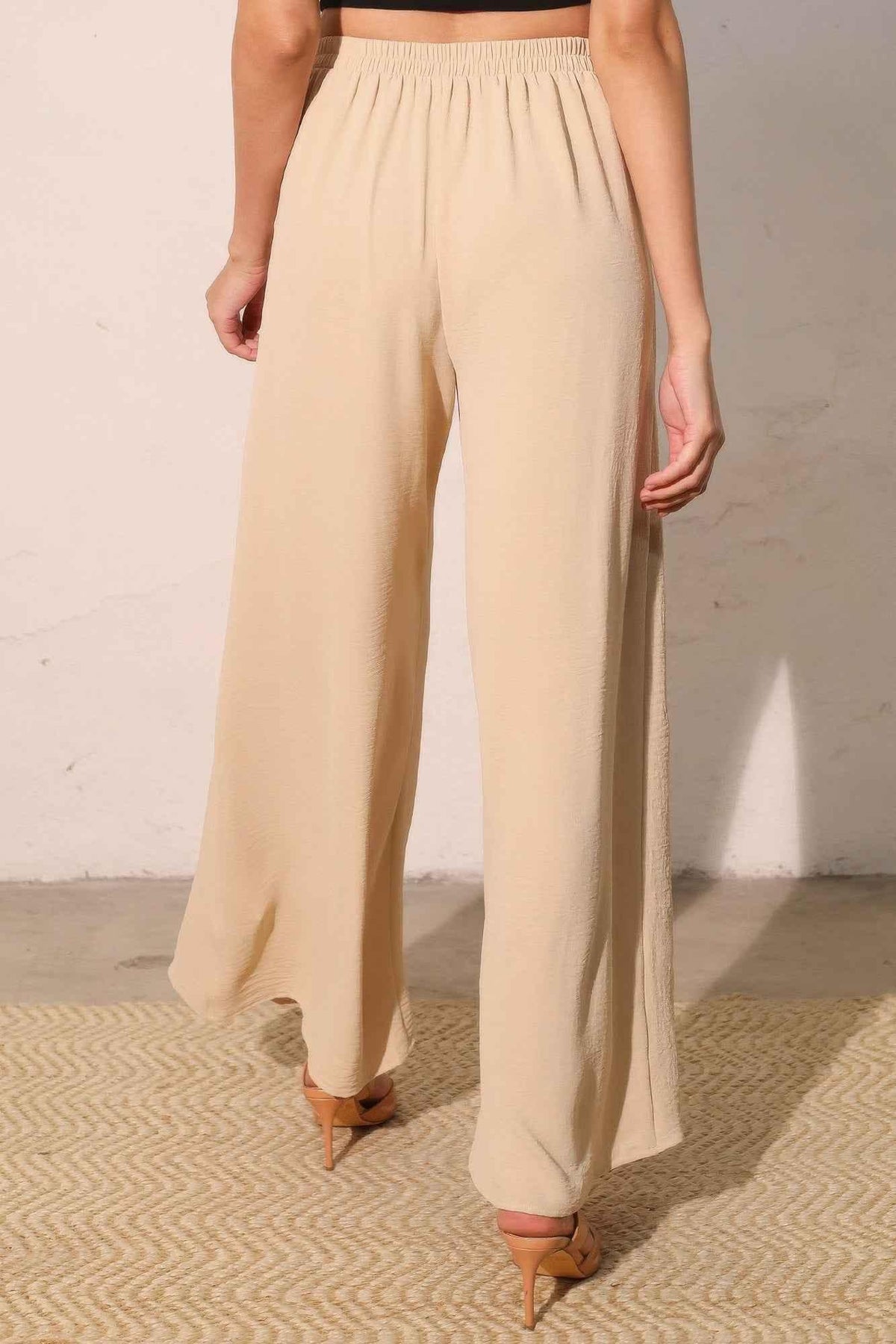 Matte Crepe Overlap Pants
