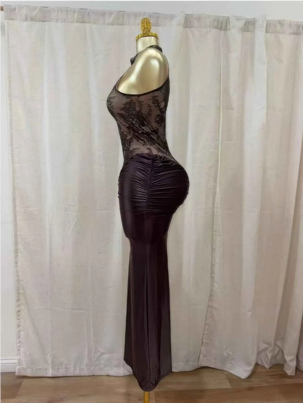 Crimson Lace Hourglass Dress