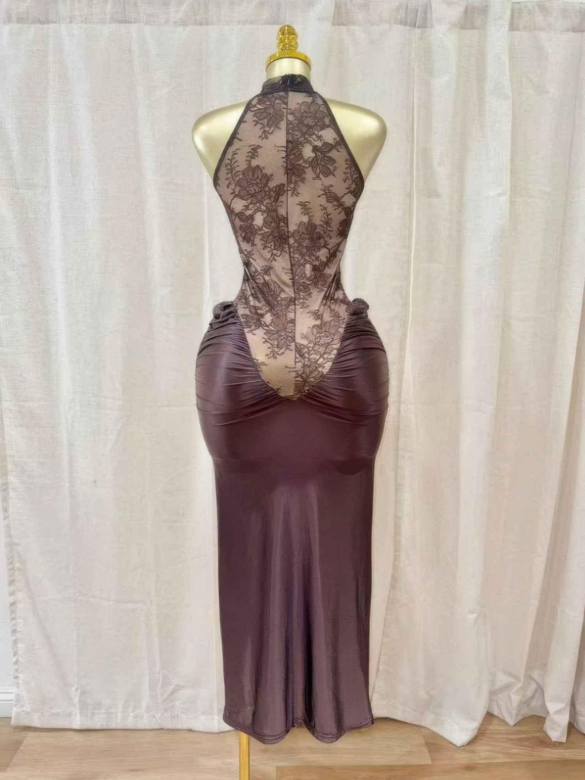 Crimson Lace Hourglass Dress