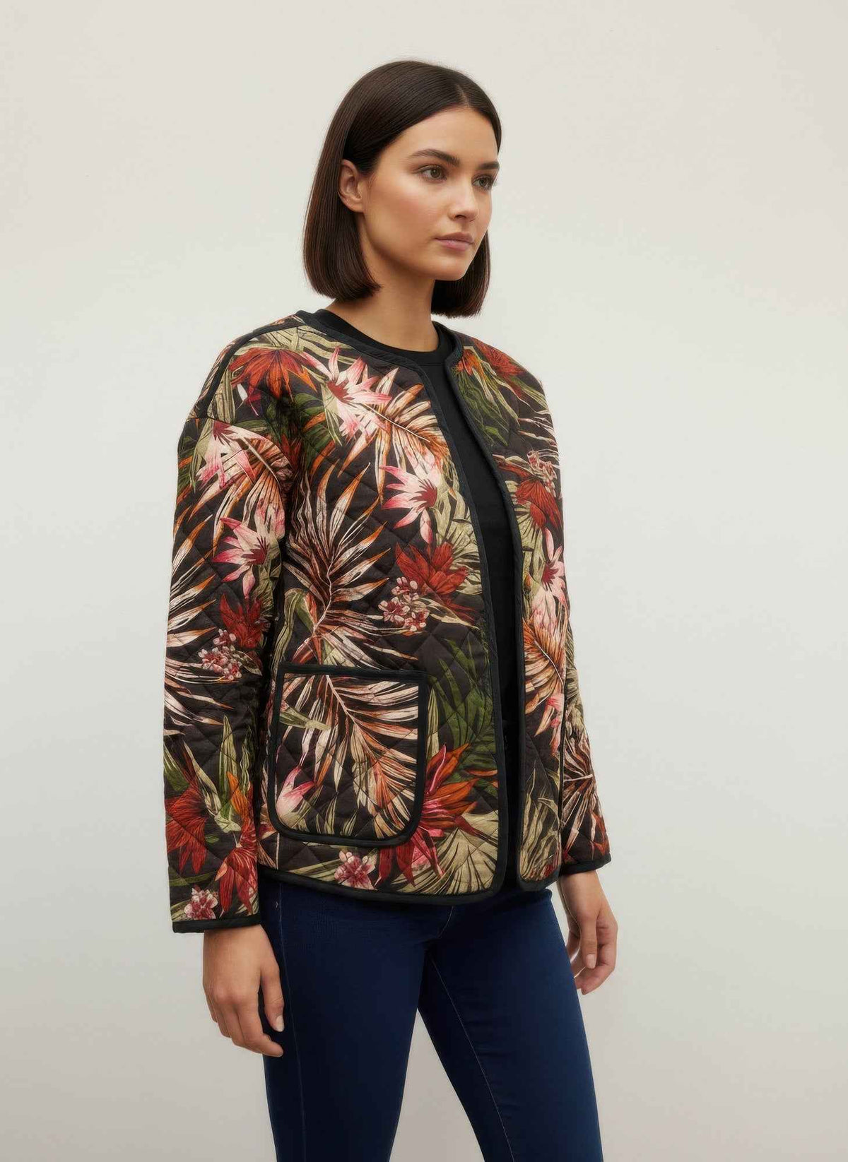 Onque Casual Printed Reversible Jacket