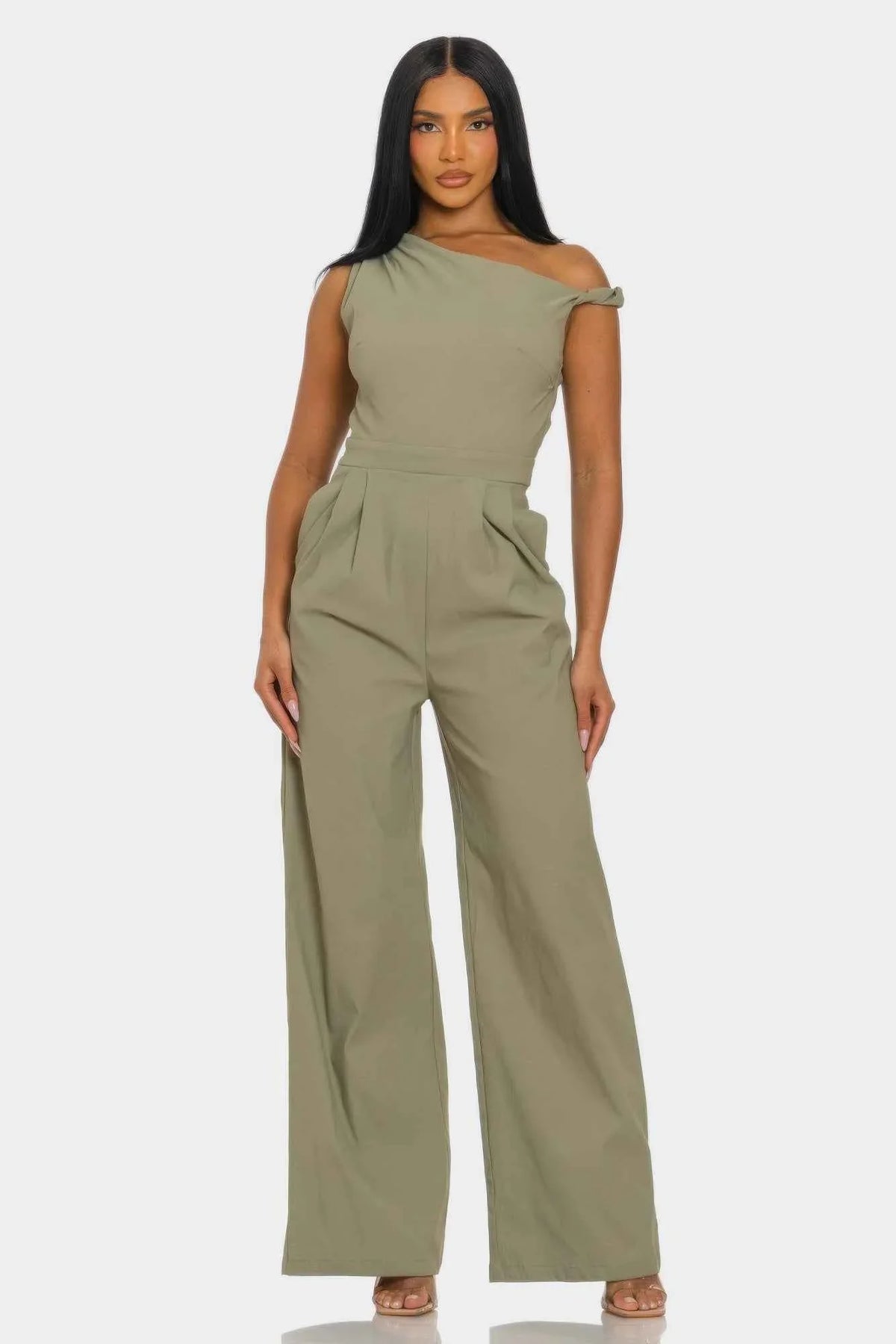 Chic Poise One-shoulder Jumpsuit