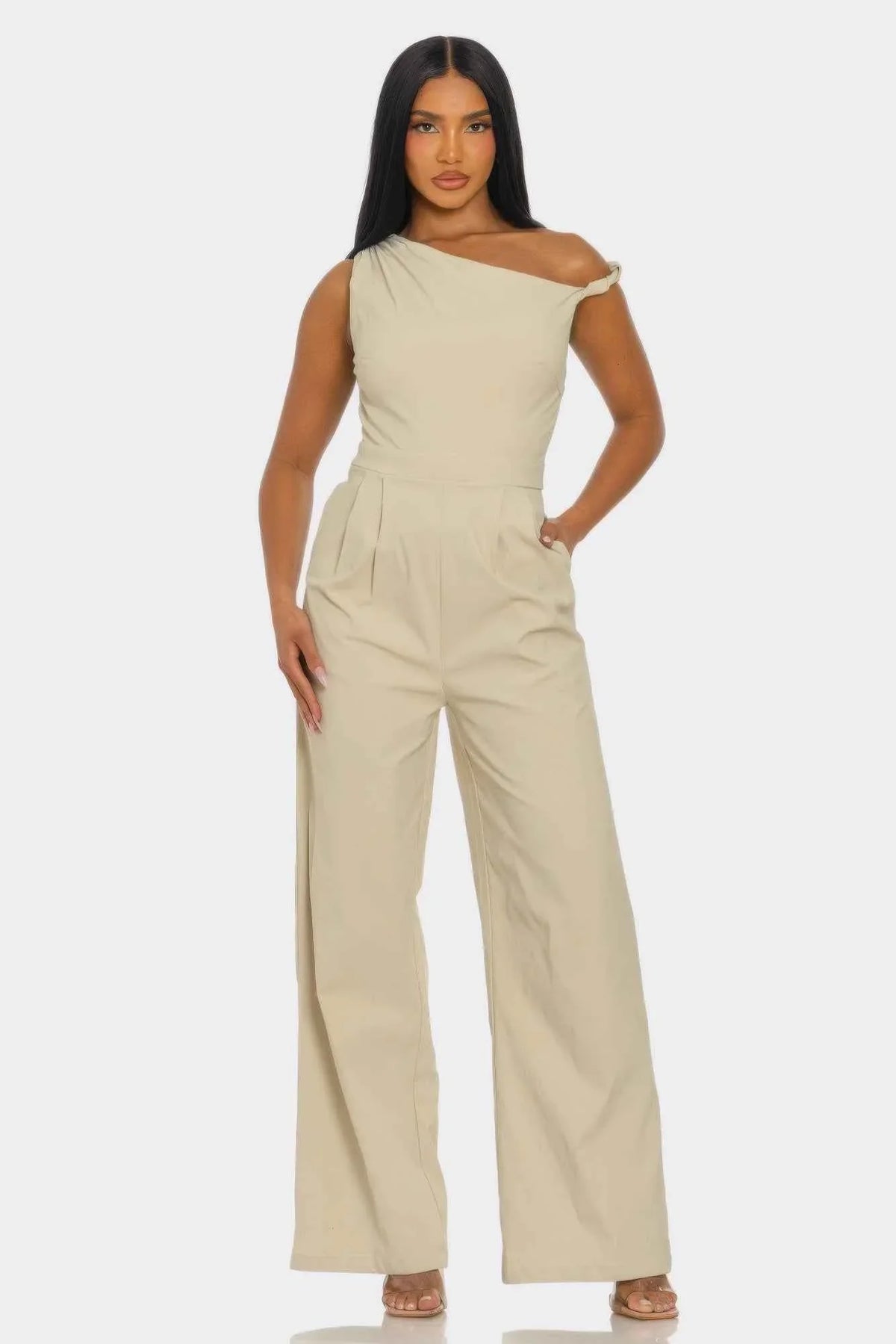 Chic Poise One-shoulder Jumpsuit
