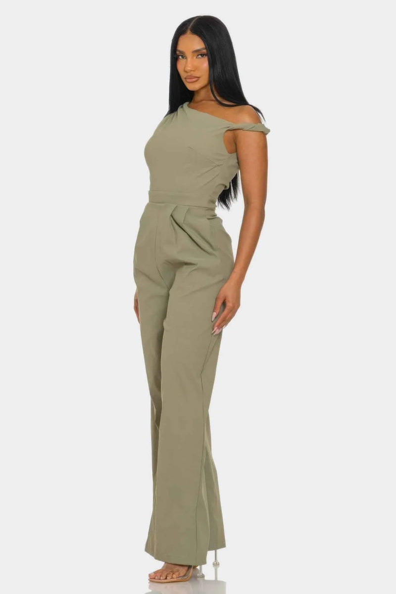 Chic Poise One-shoulder Jumpsuit