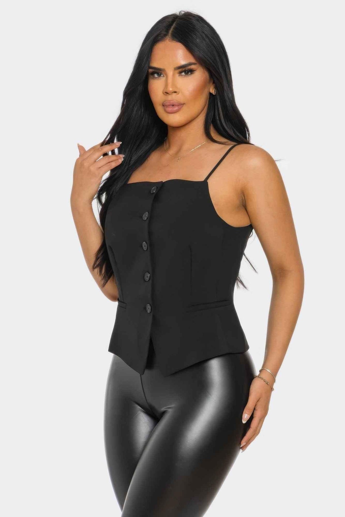 Ivory Chic Button-up Corset Top
