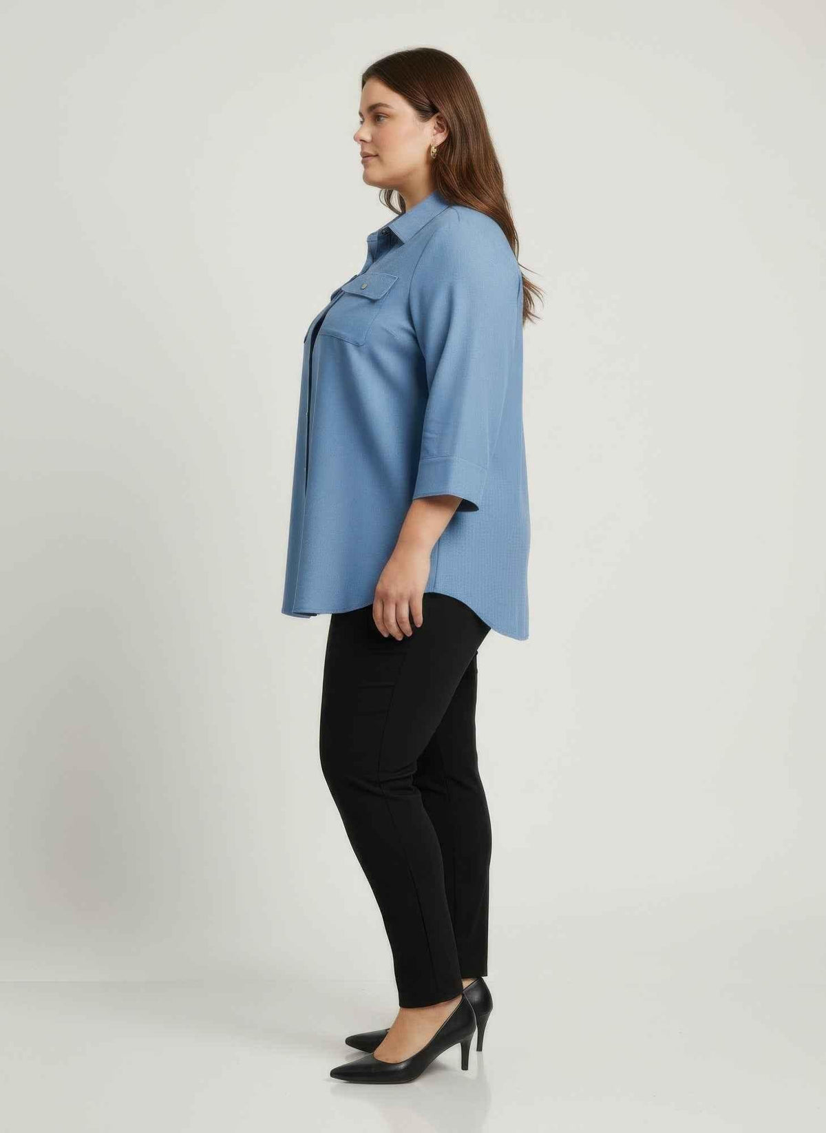 Sand Utility Button Front Shirt Tunic