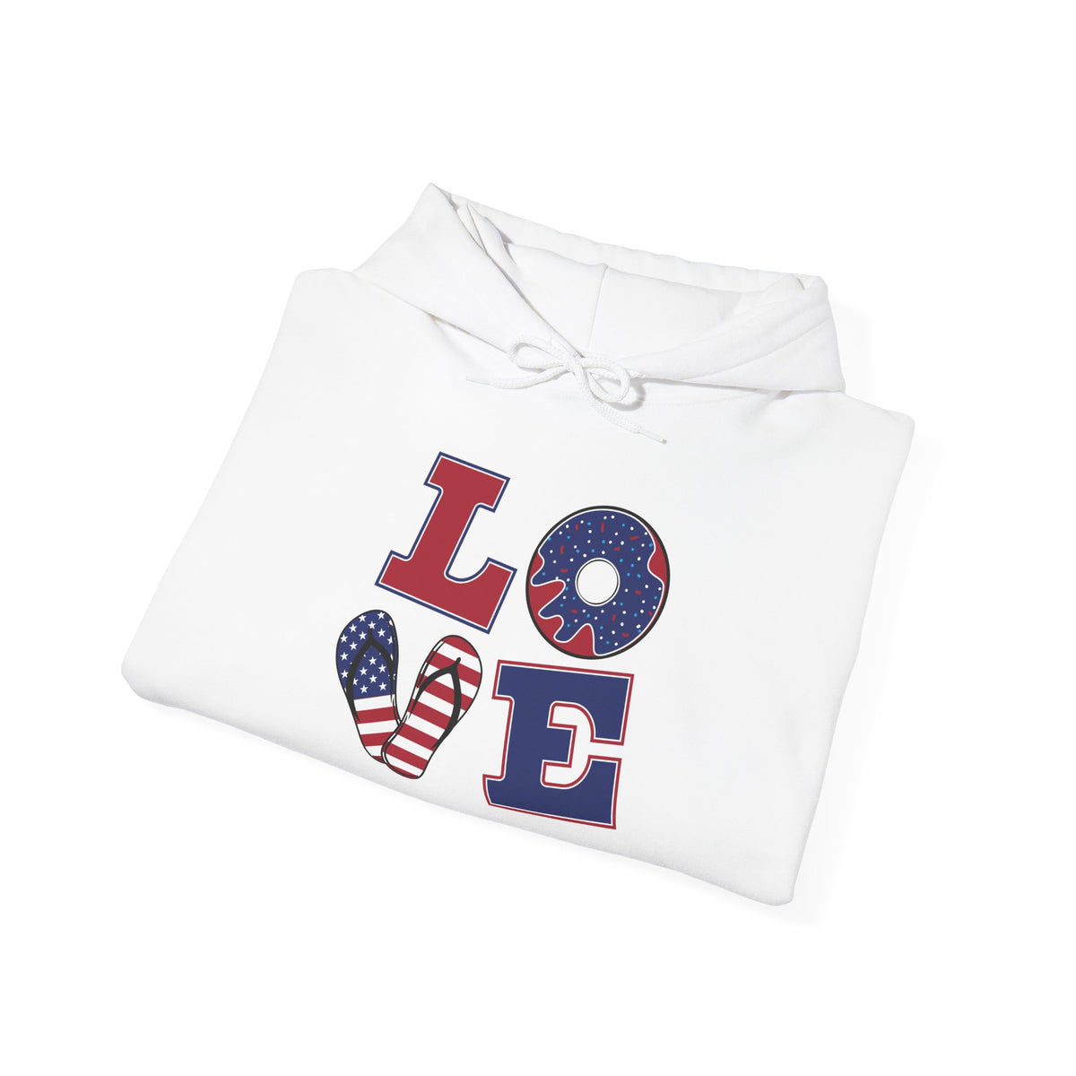 Hooded Sweatshirt Love America Patriotic Apparel - CABRALLY