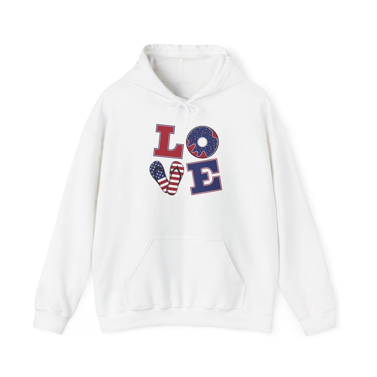 Hooded Sweatshirt Love America Patriotic Apparel - CABRALLY