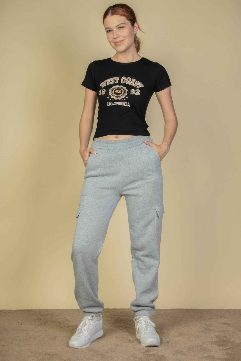 Side Pocket Drawstring Waist Sweatpants