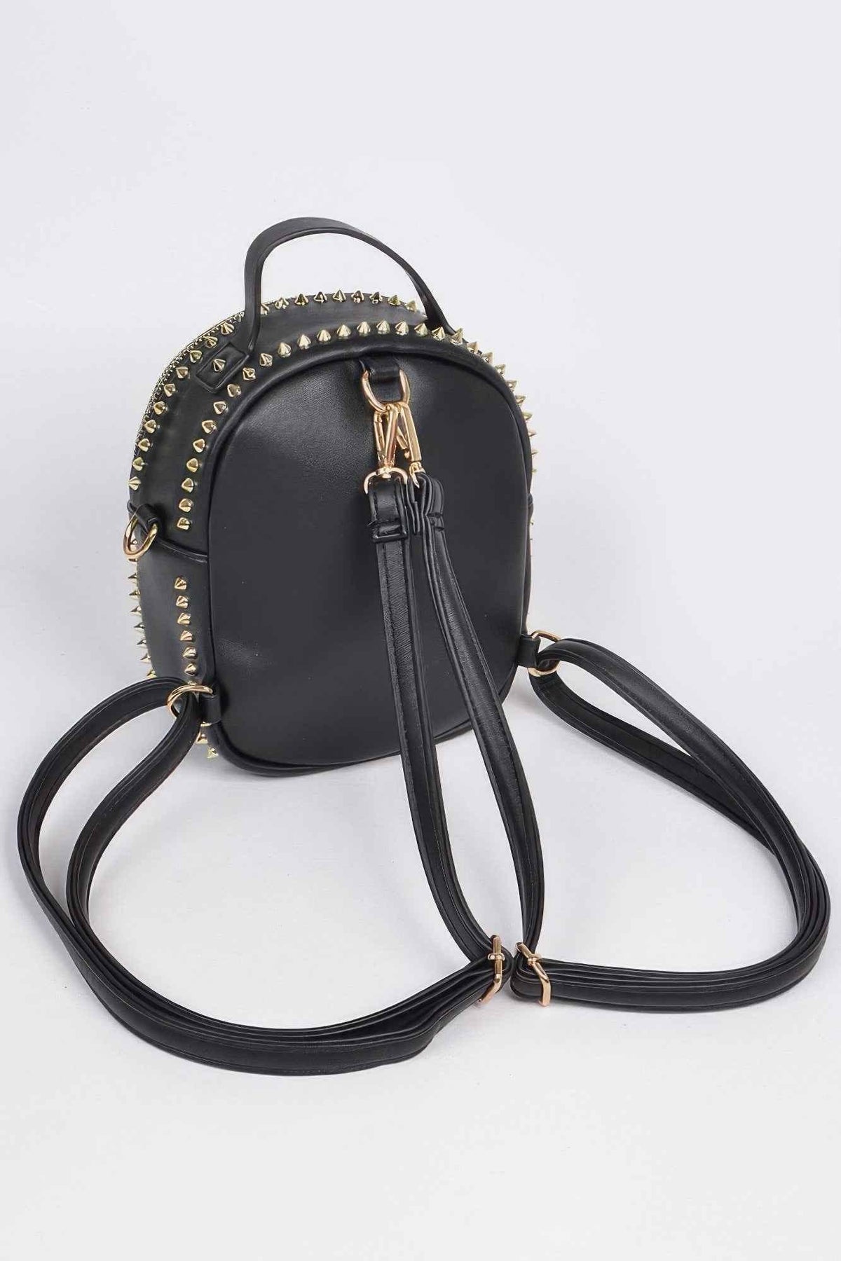 Studded Backpack With Chain Zippier