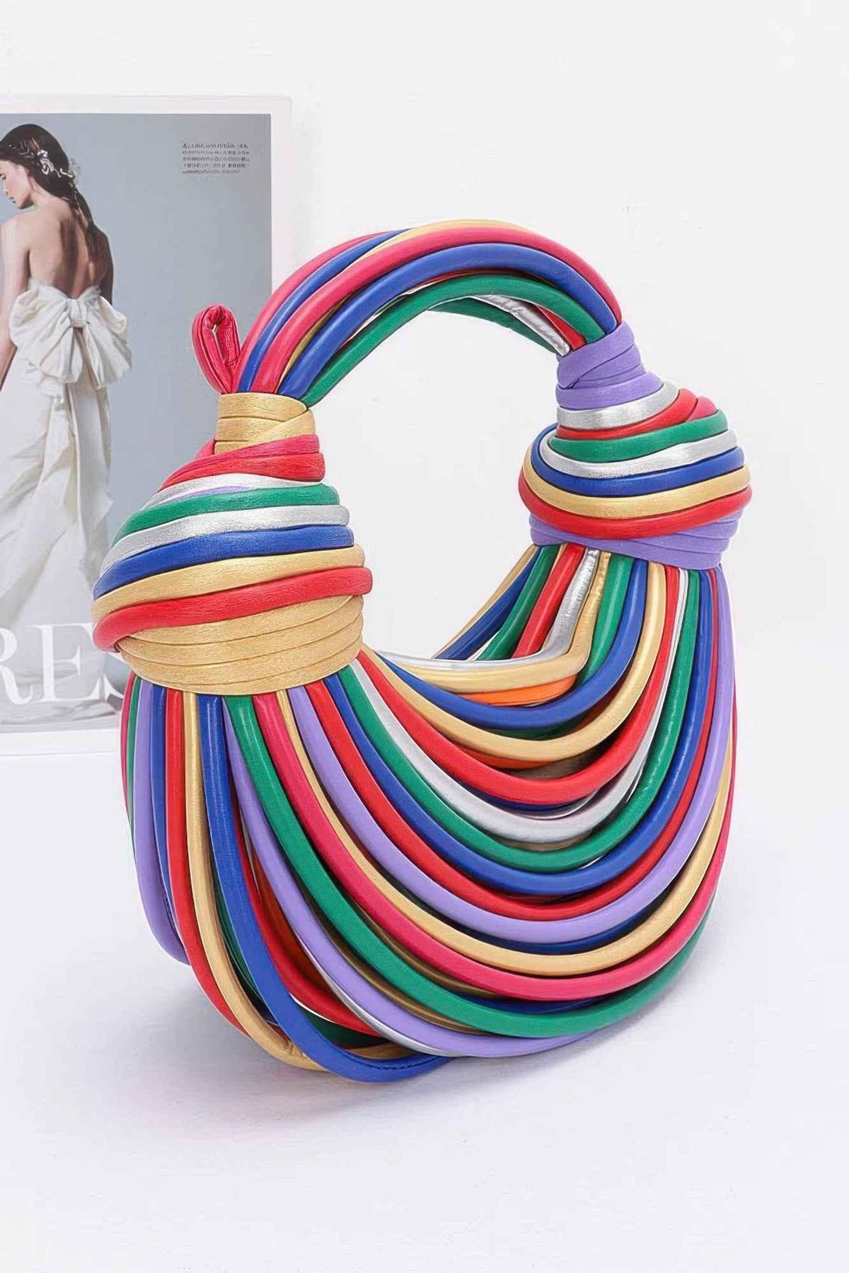 Faux Leather Rope Hobo Bag