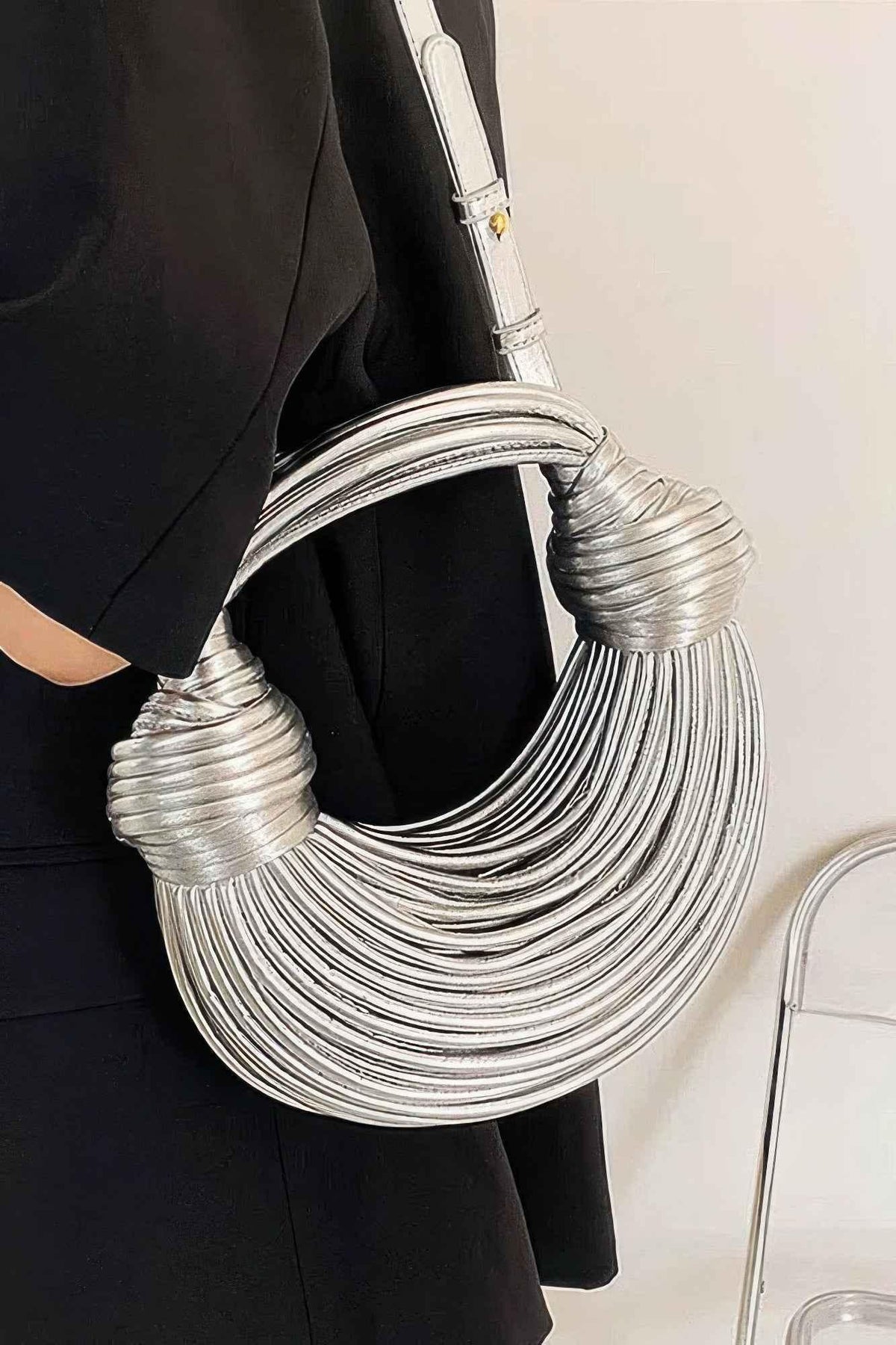 Faux Leather Rope Hobo Bag