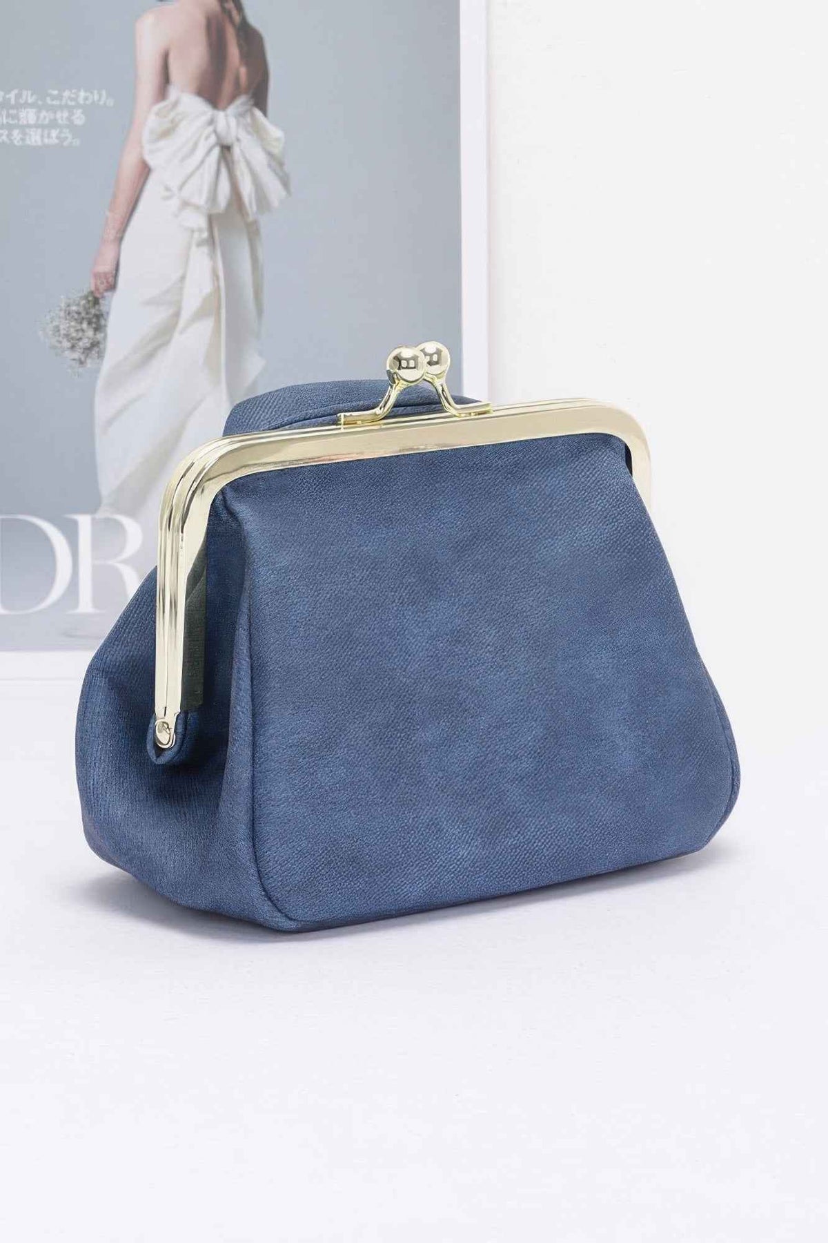 Faux Denim Leather Jacket Style Crossbody Bag