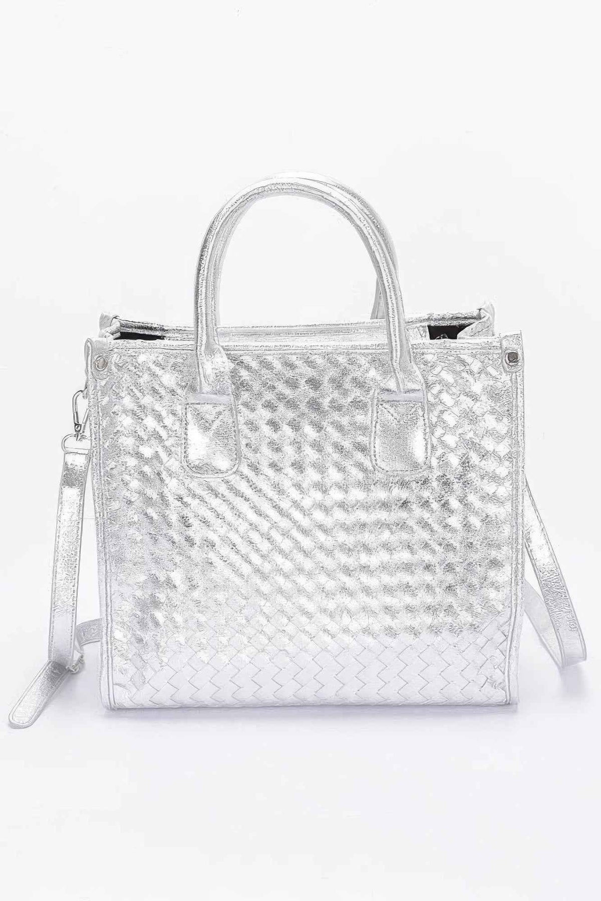 Metallic Braided Tote Bag