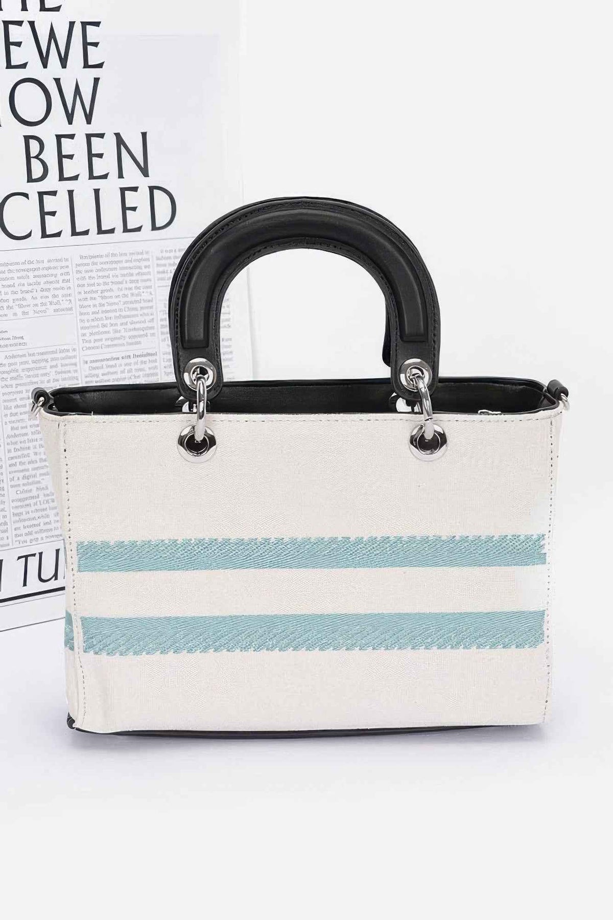 Embroidery Faux Leather Tote Bag