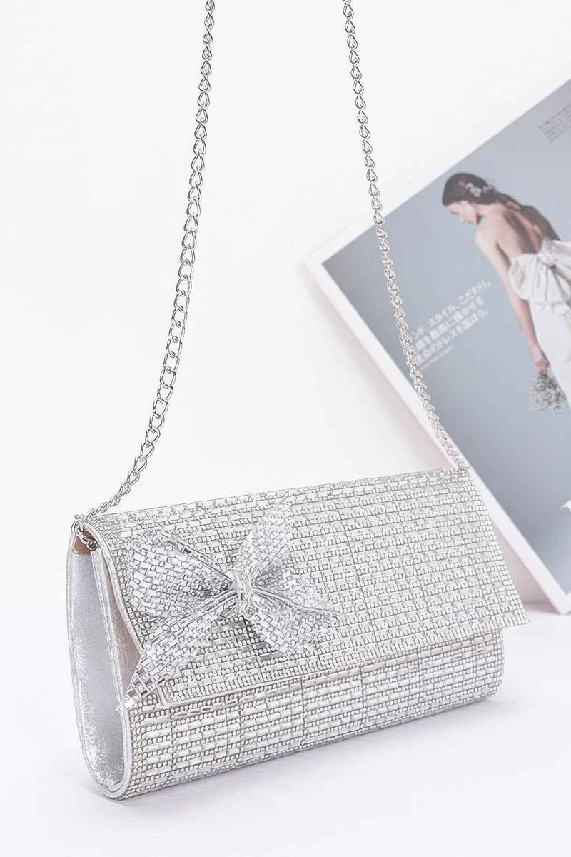 Rhinestone Party Clutch W/ Rhinestone Bow