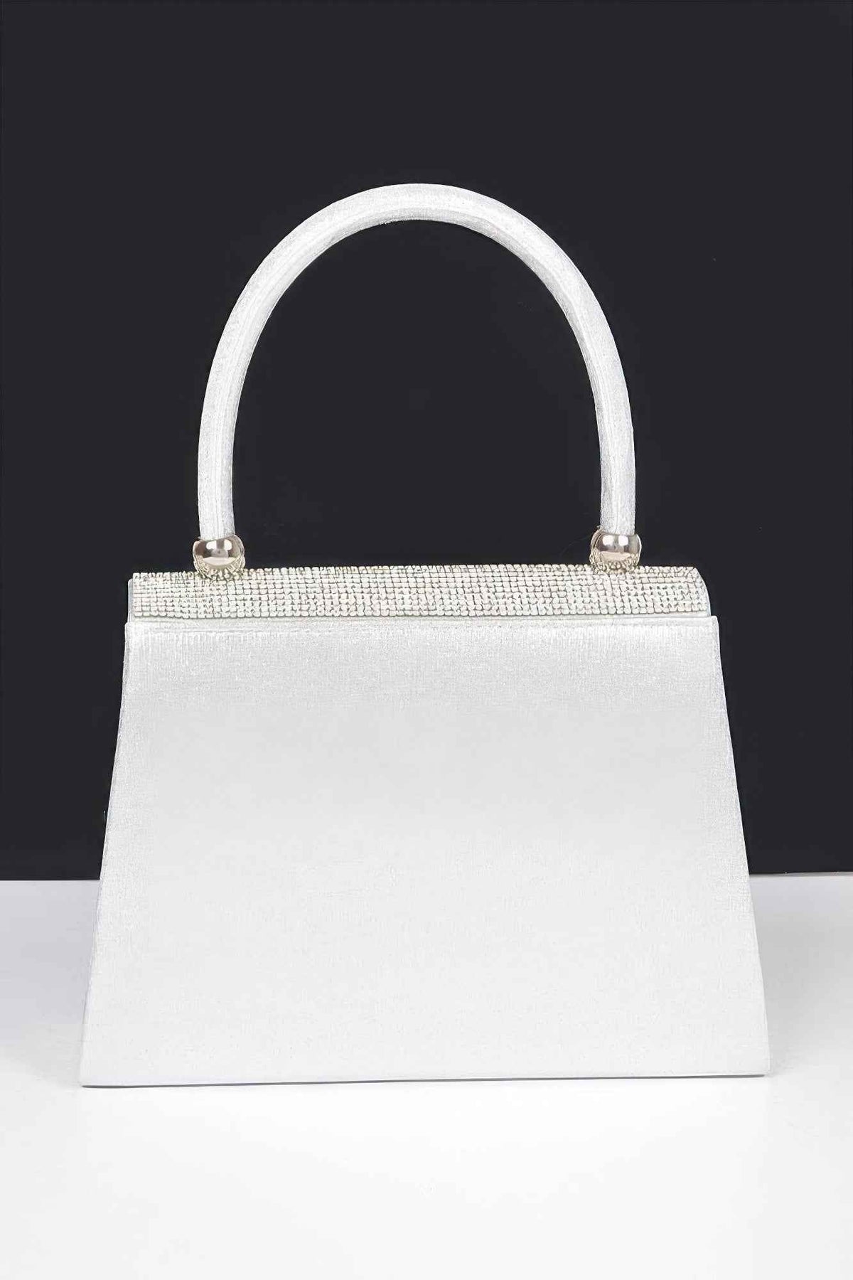 Rhinestone Ribbon Top Handle Bag