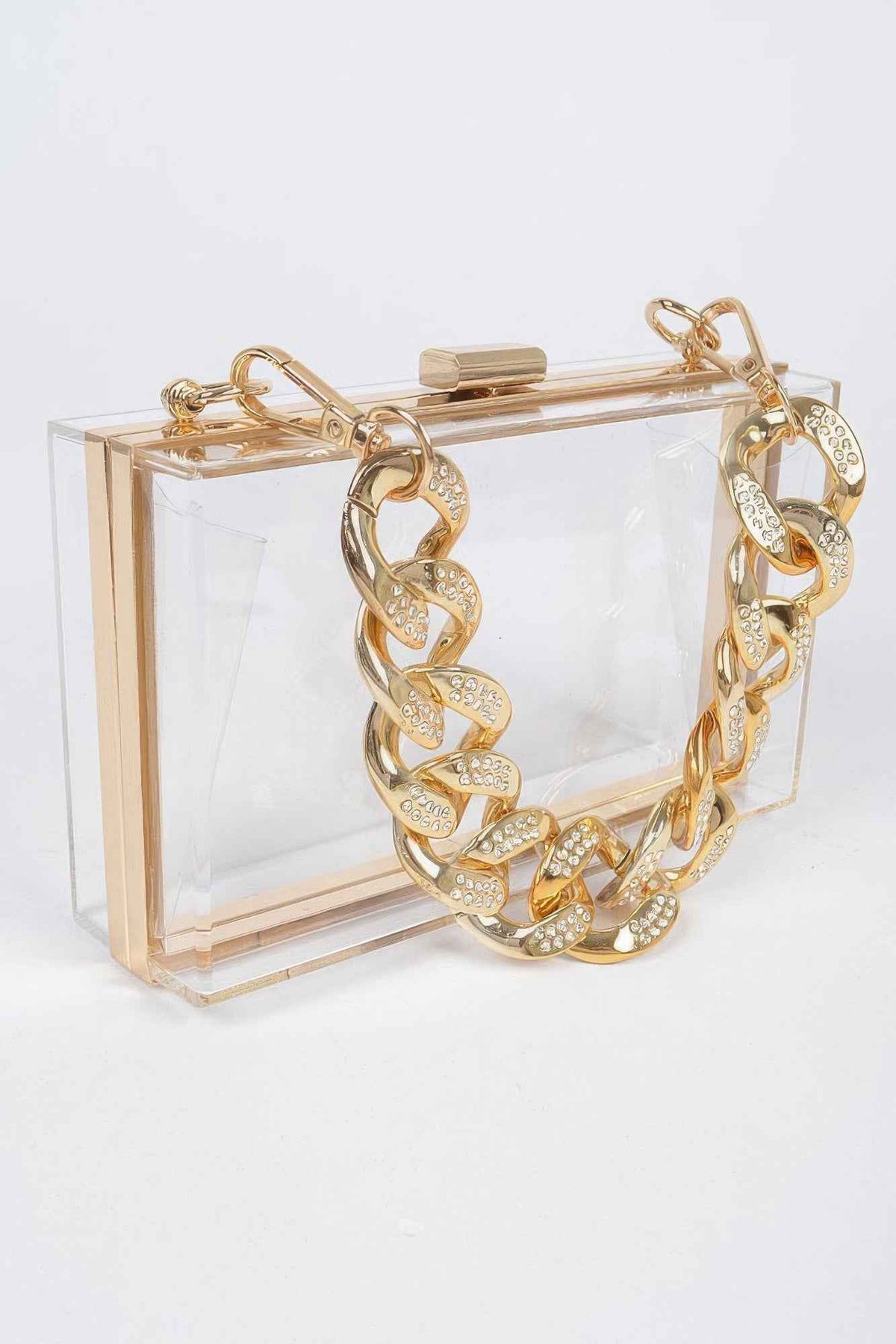 Transparent Hard Case W/stoned Chain