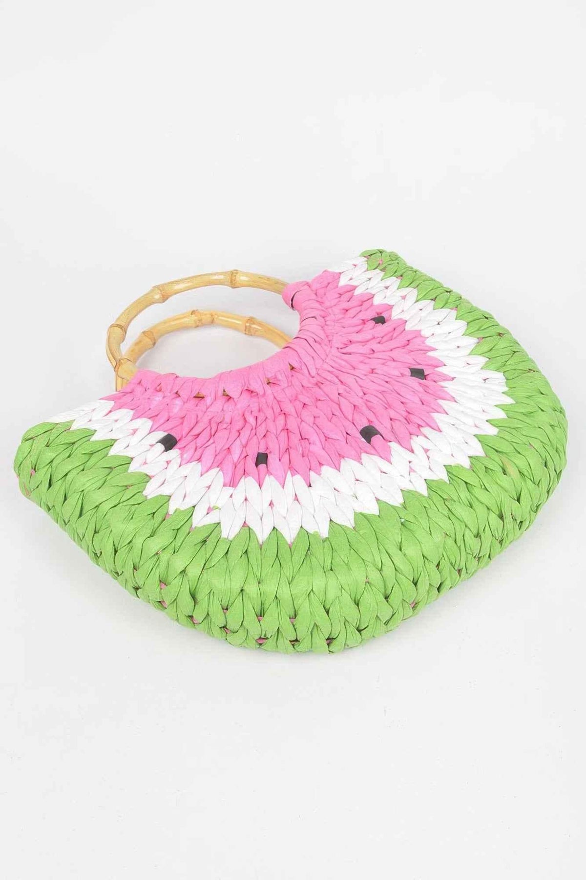 Faux Straw Crochet Watermelon Handbag