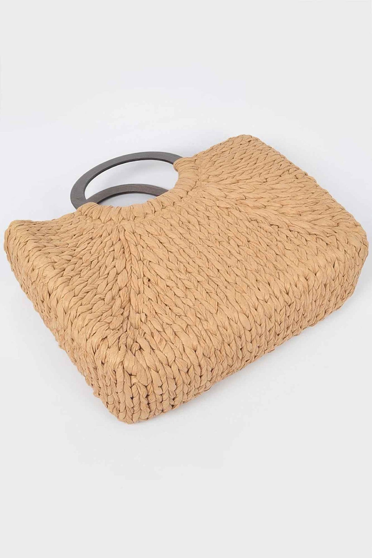 Round Handle Straw Tote Bag