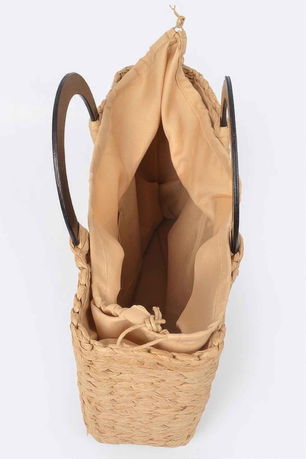 Round Handle Straw Tote Bag