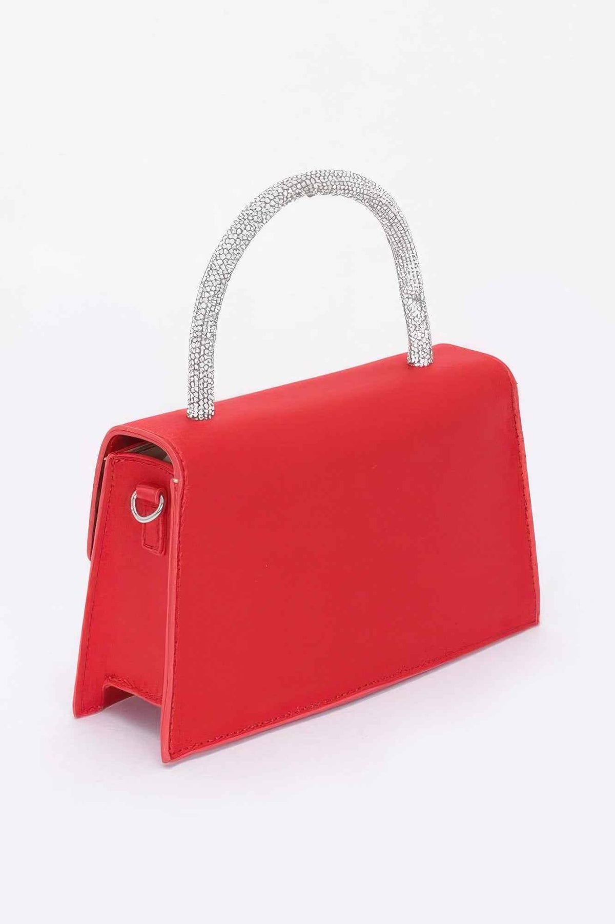 Rhinestone Ribbon Handle Flap Bag