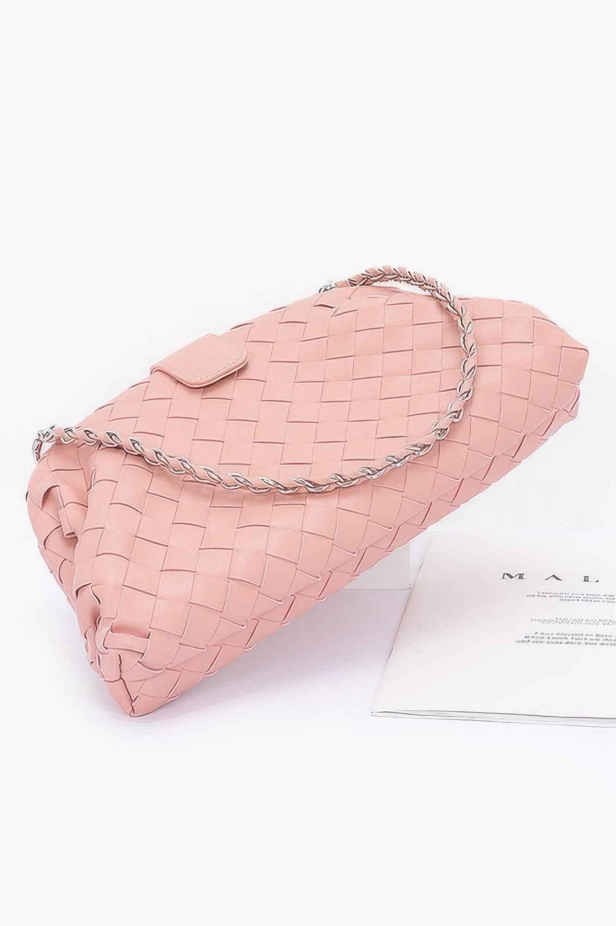 Faux Leather Braided Frame Shoulder Bag
