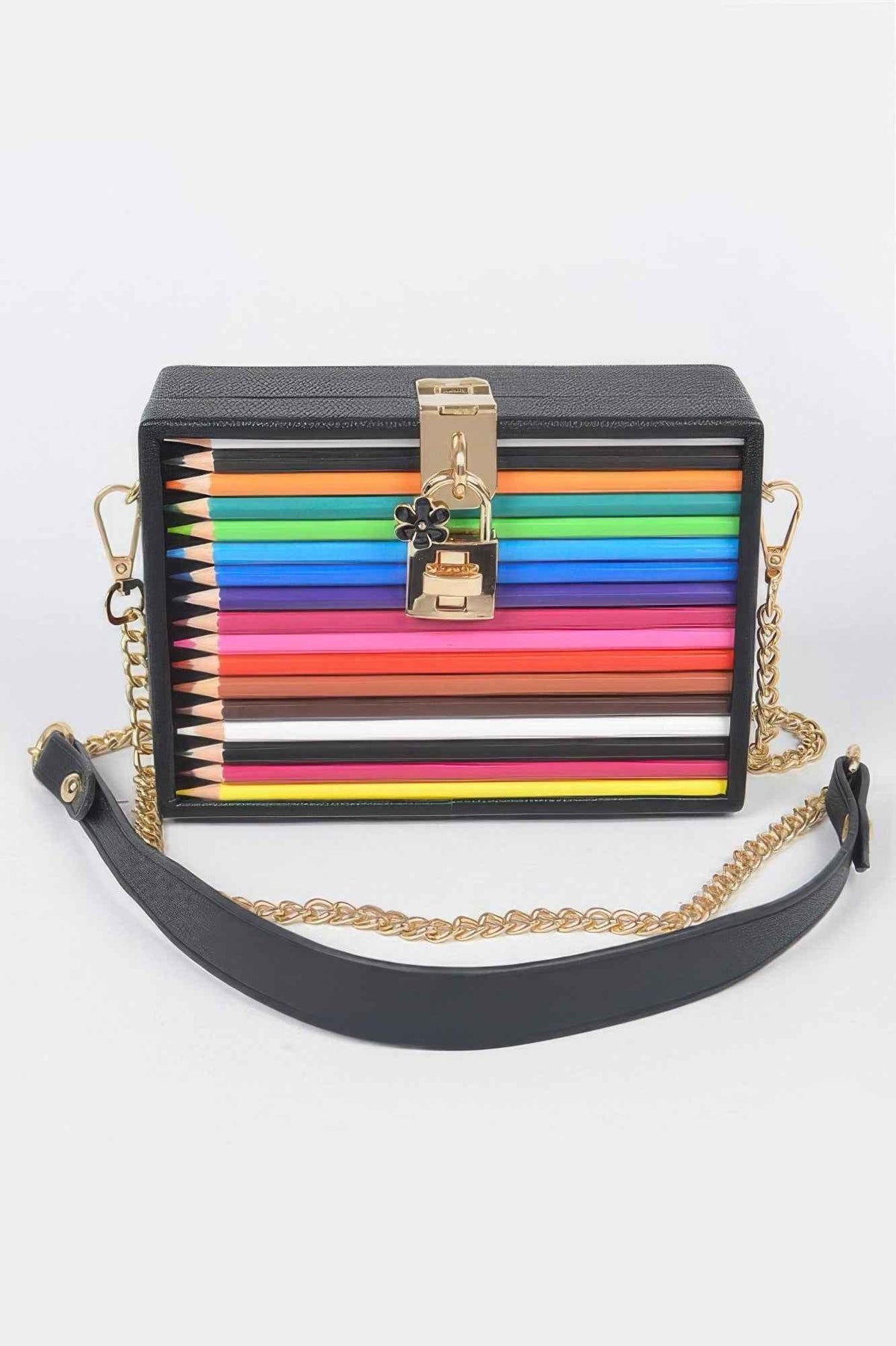 Pencil Case With Key And Lock Clutch