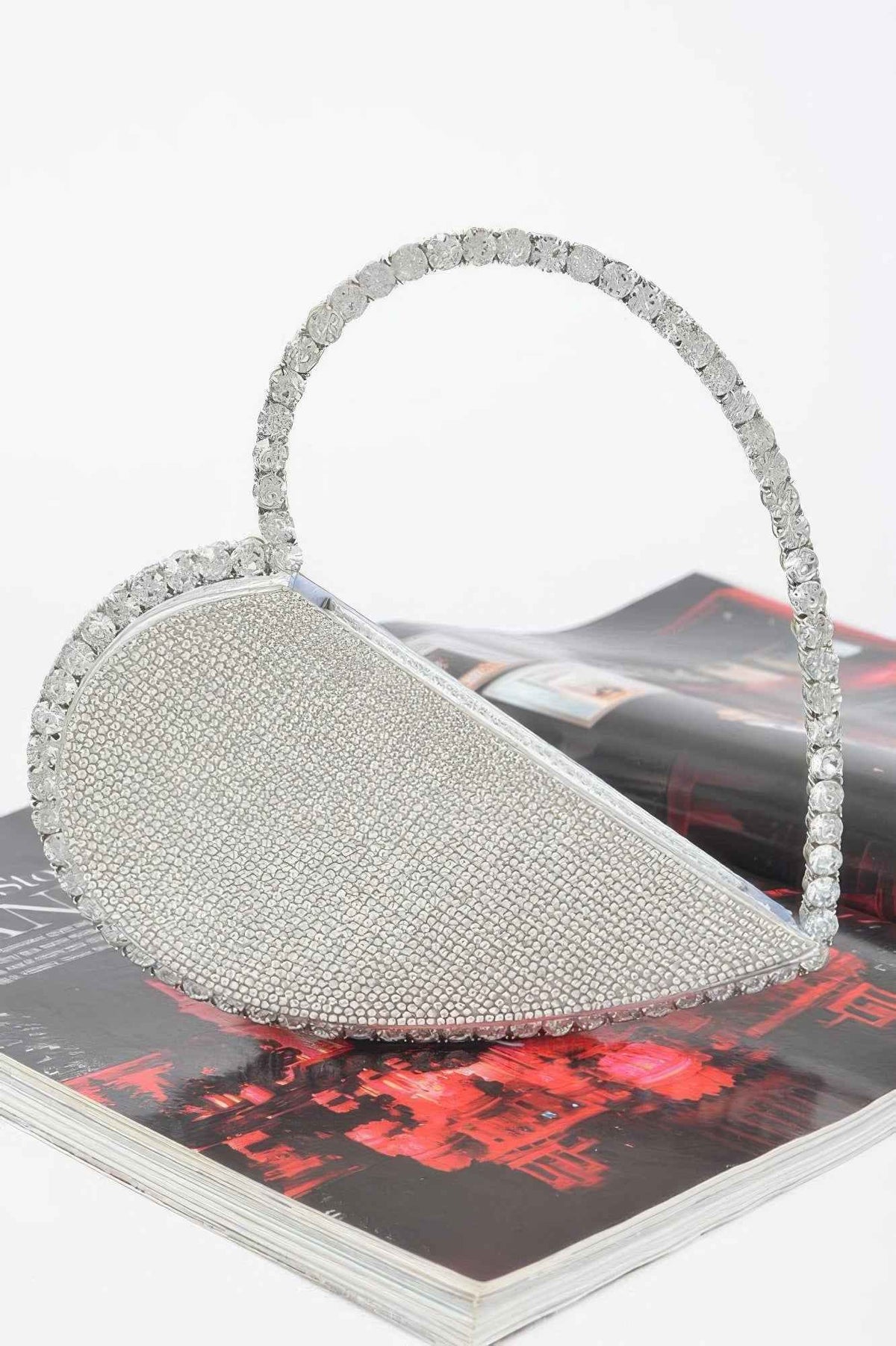 Heart Shape Rhinestone Bag