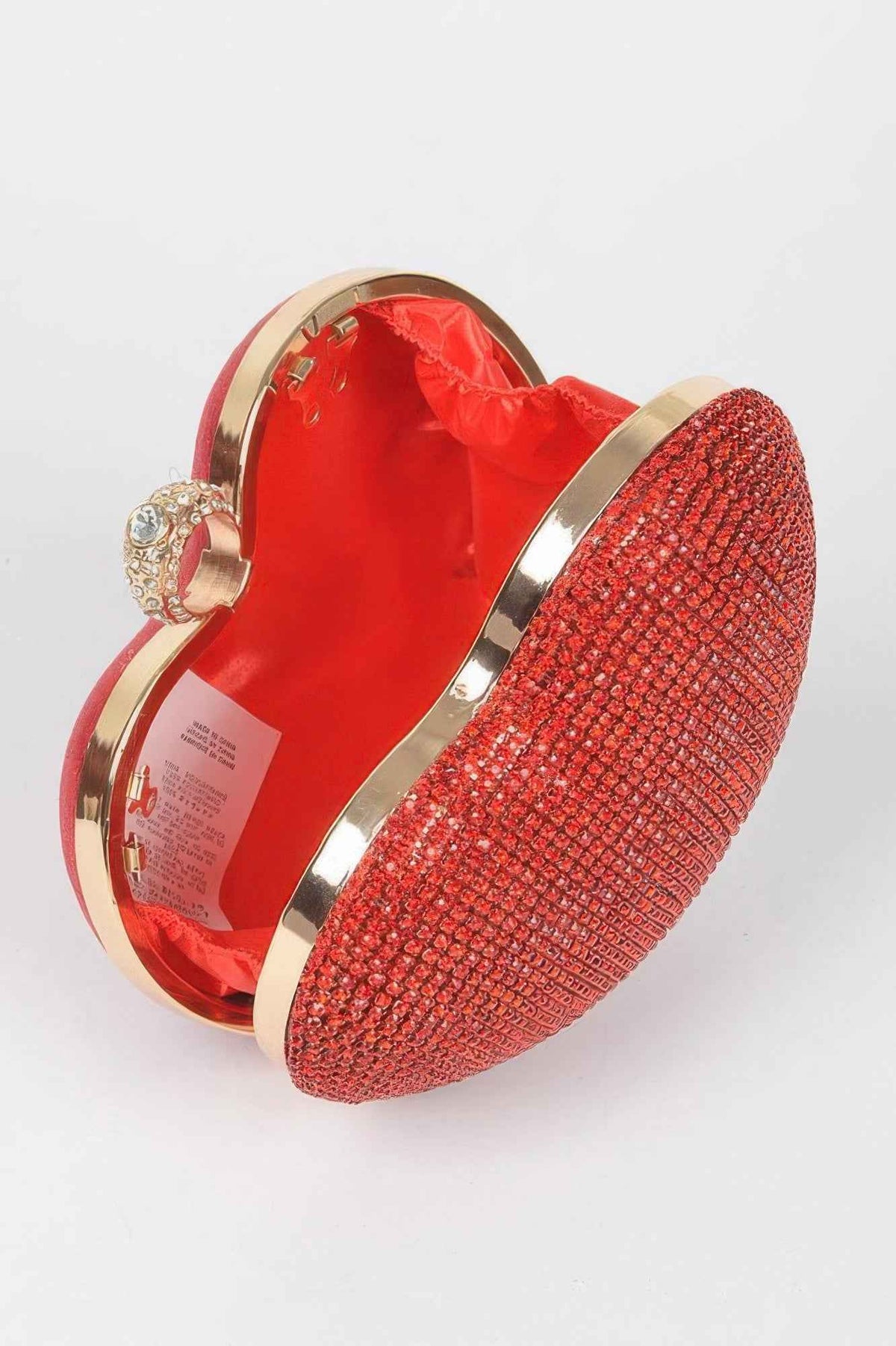 Rhinestone Heart Shape Party Clutch