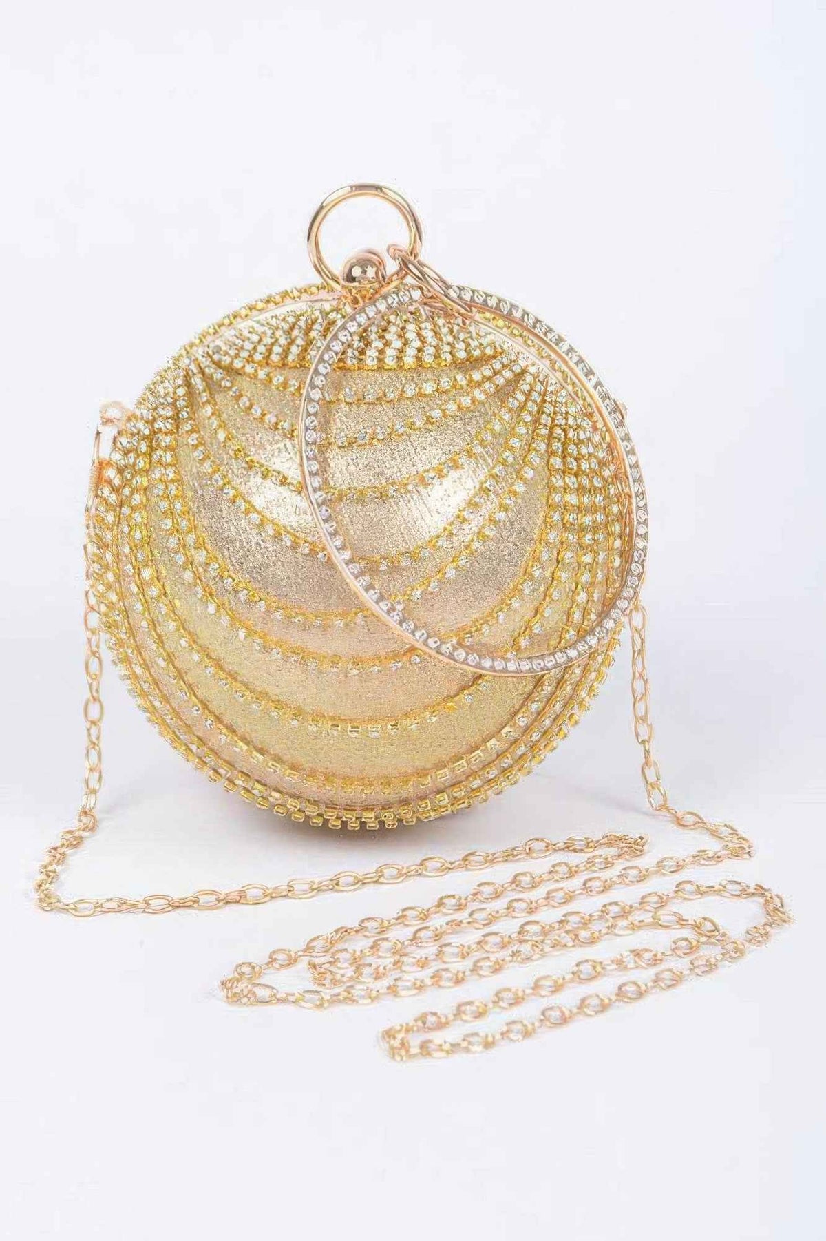 Rhinestone Round Party Clutch