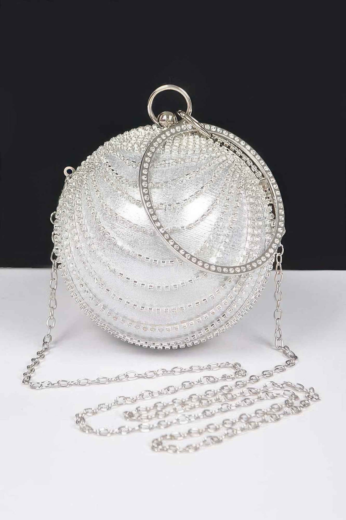 Rhinestone Round Party Clutch