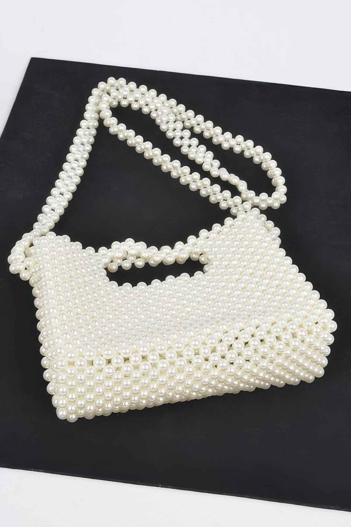 Hand Made Faux Pearl Bead Crossbody Bag