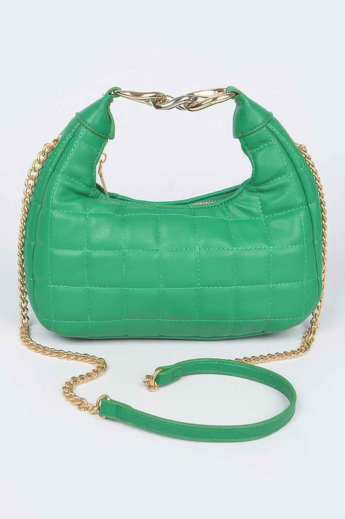 Quilted Faux Leather Hobo Bag