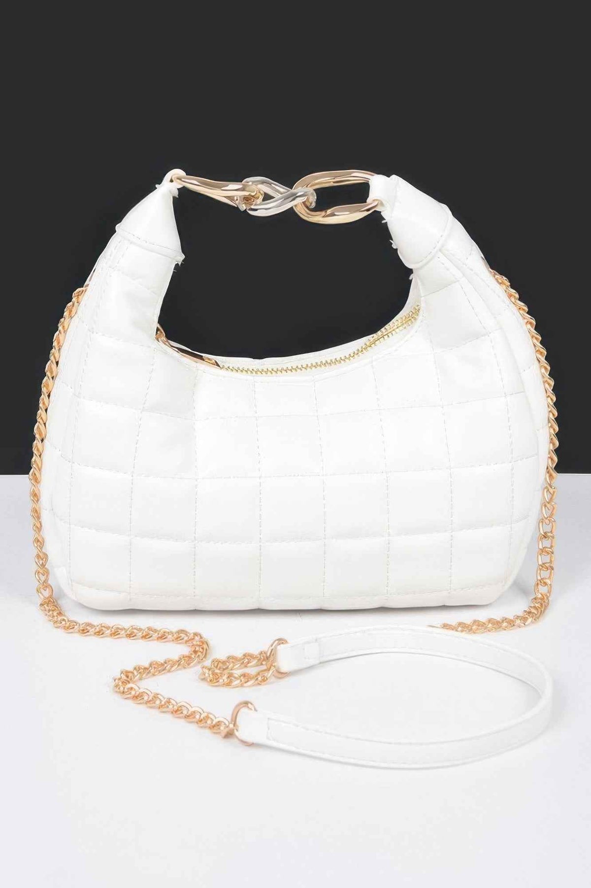 Quilted Faux Leather Hobo Bag