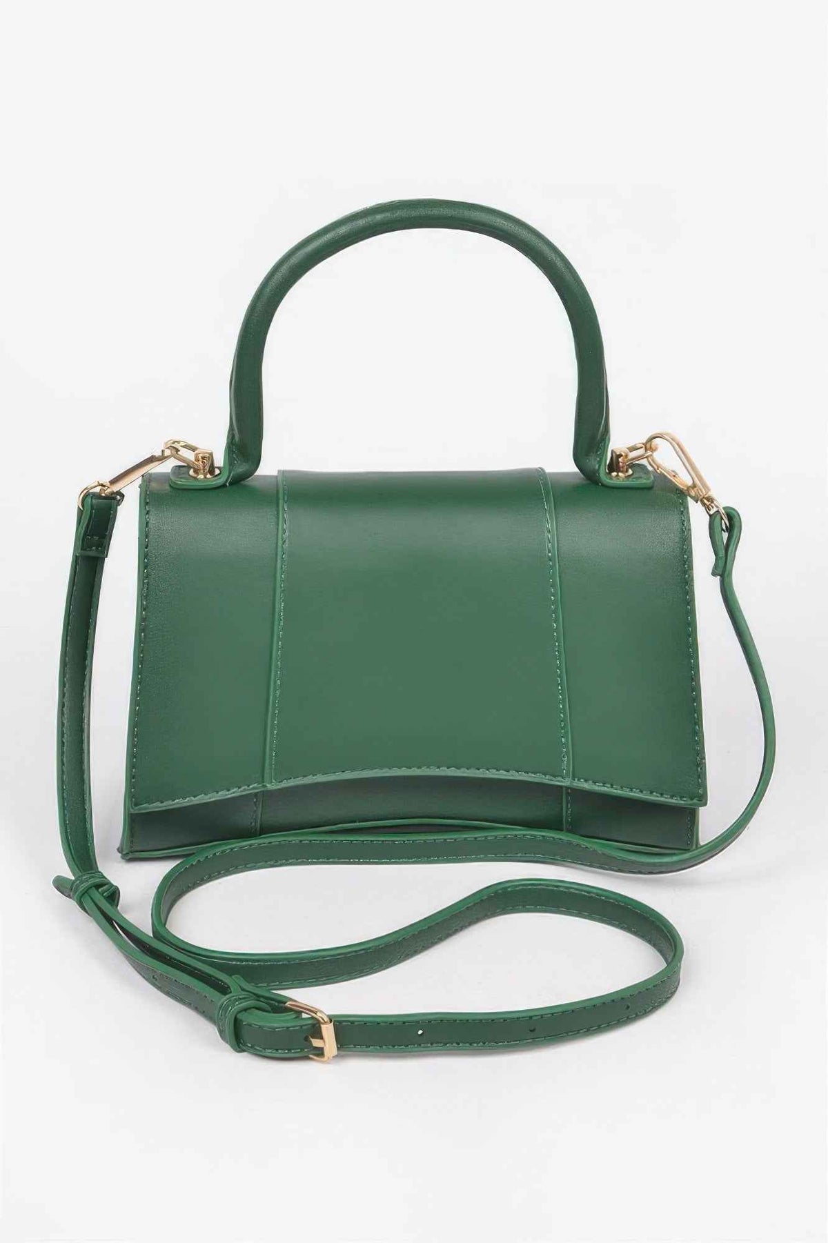 Faux Leather Top Handle Bag