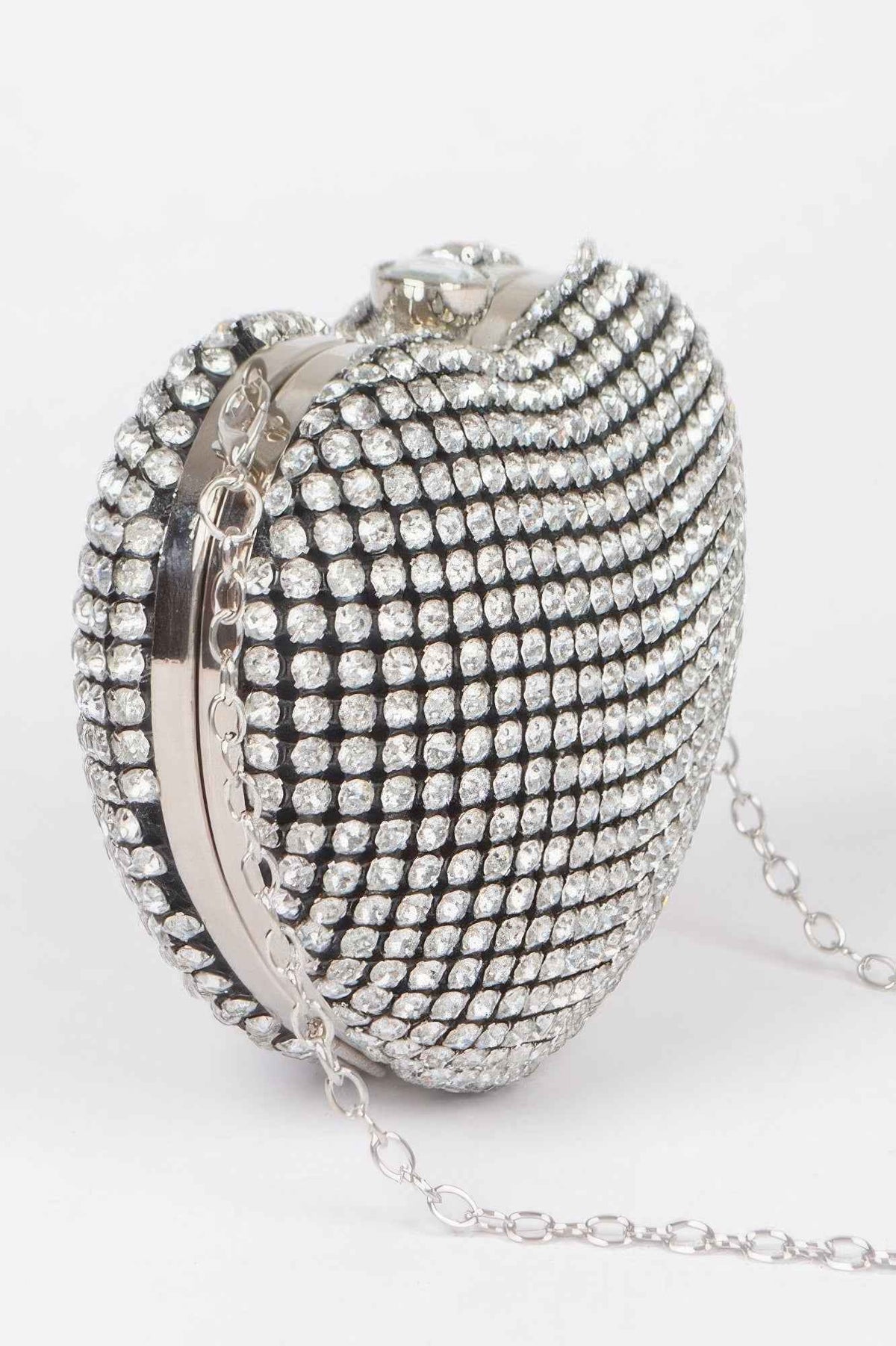 Rhinestone Heart Sahpe Party Clutch