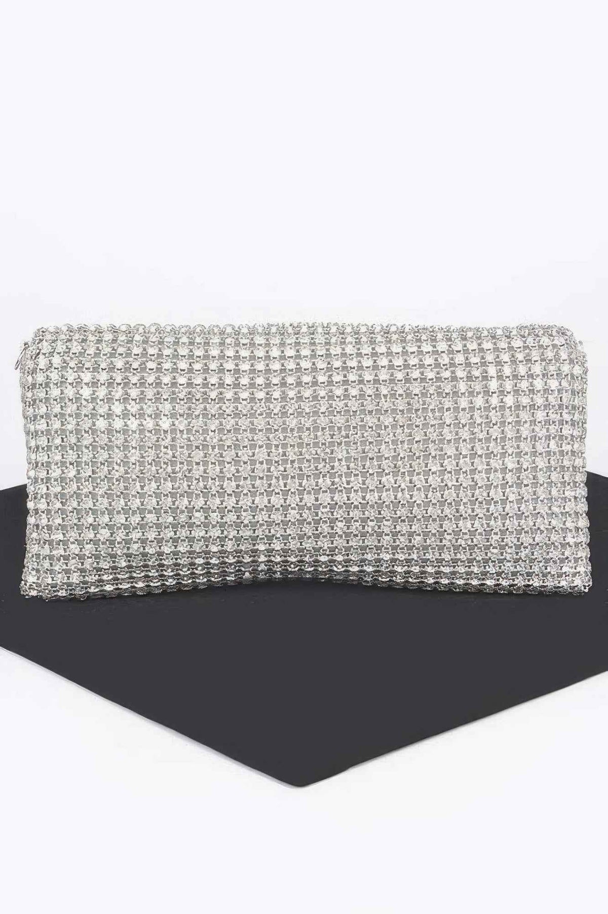 Rhinestone Fringe Clutch
