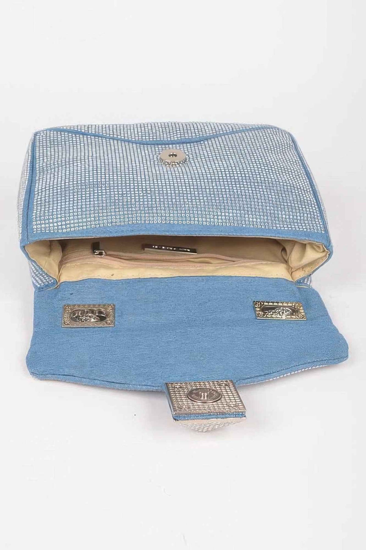 Hot Fix Rhinestone Denim Clutch