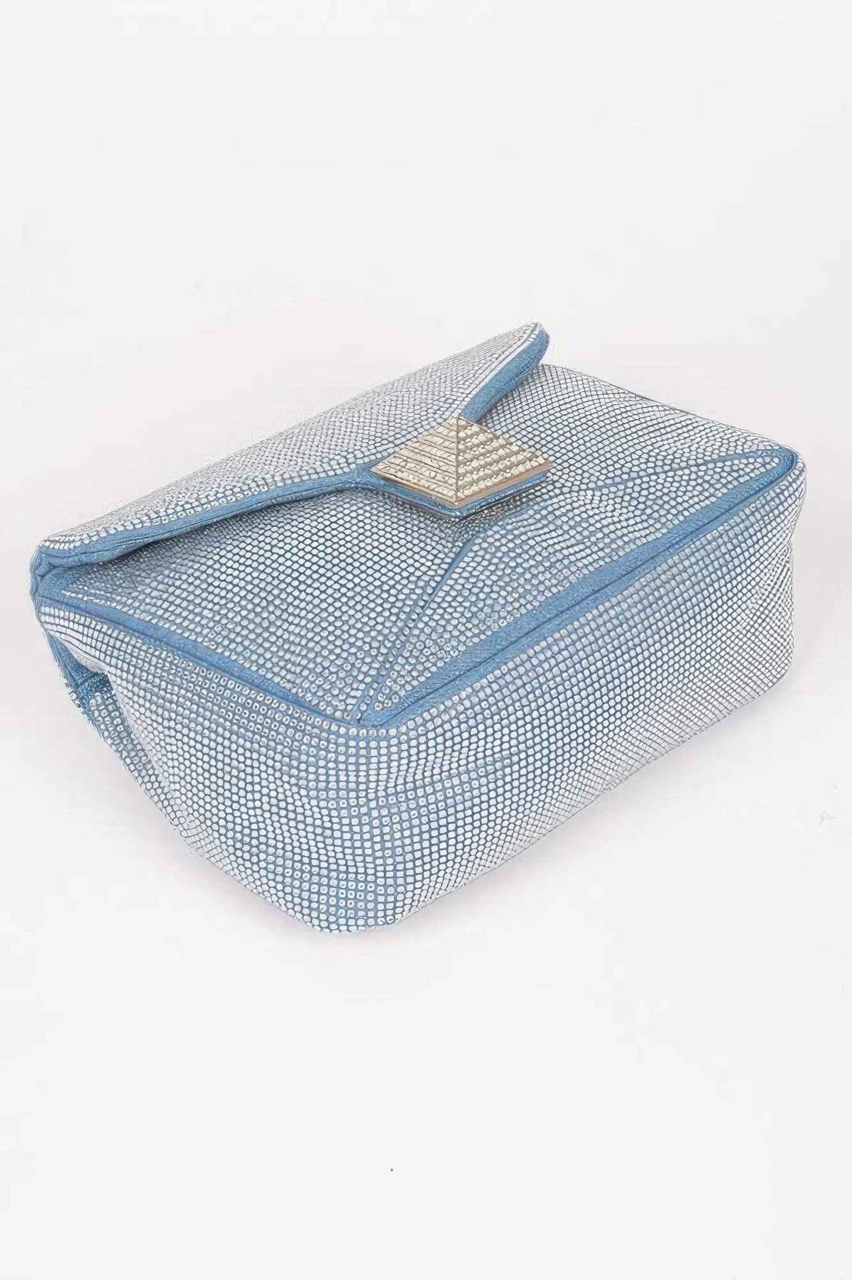 Hot Fix Rhinestone Denim Clutch