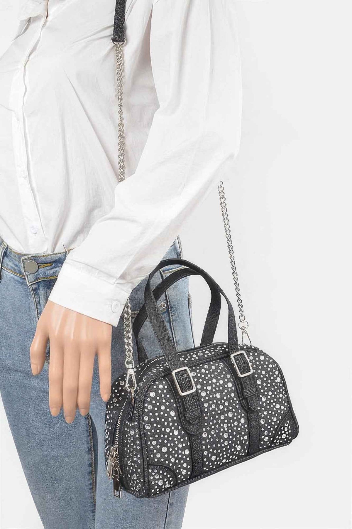 Denim Hot Fix Crossbody Bag