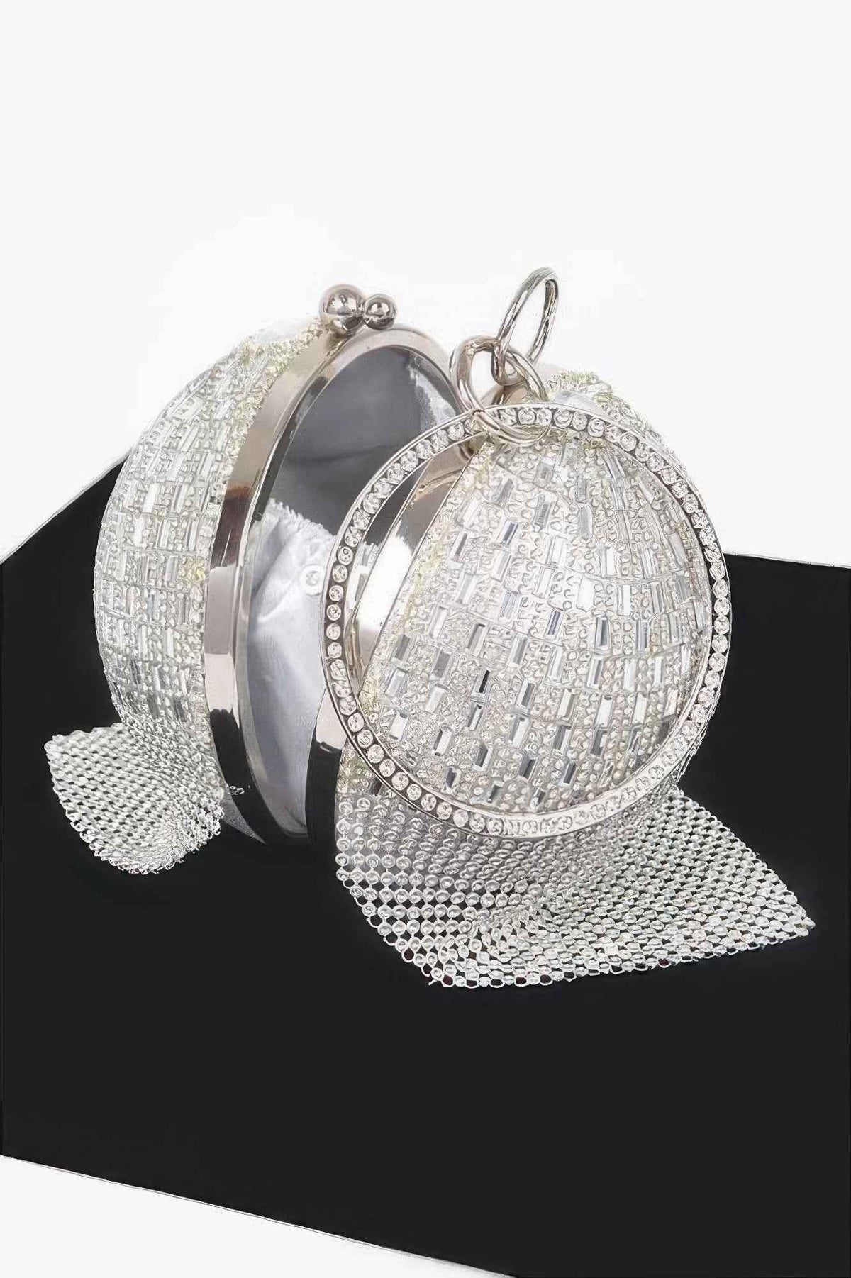 Rhinestone Glass Round Ball Clutch