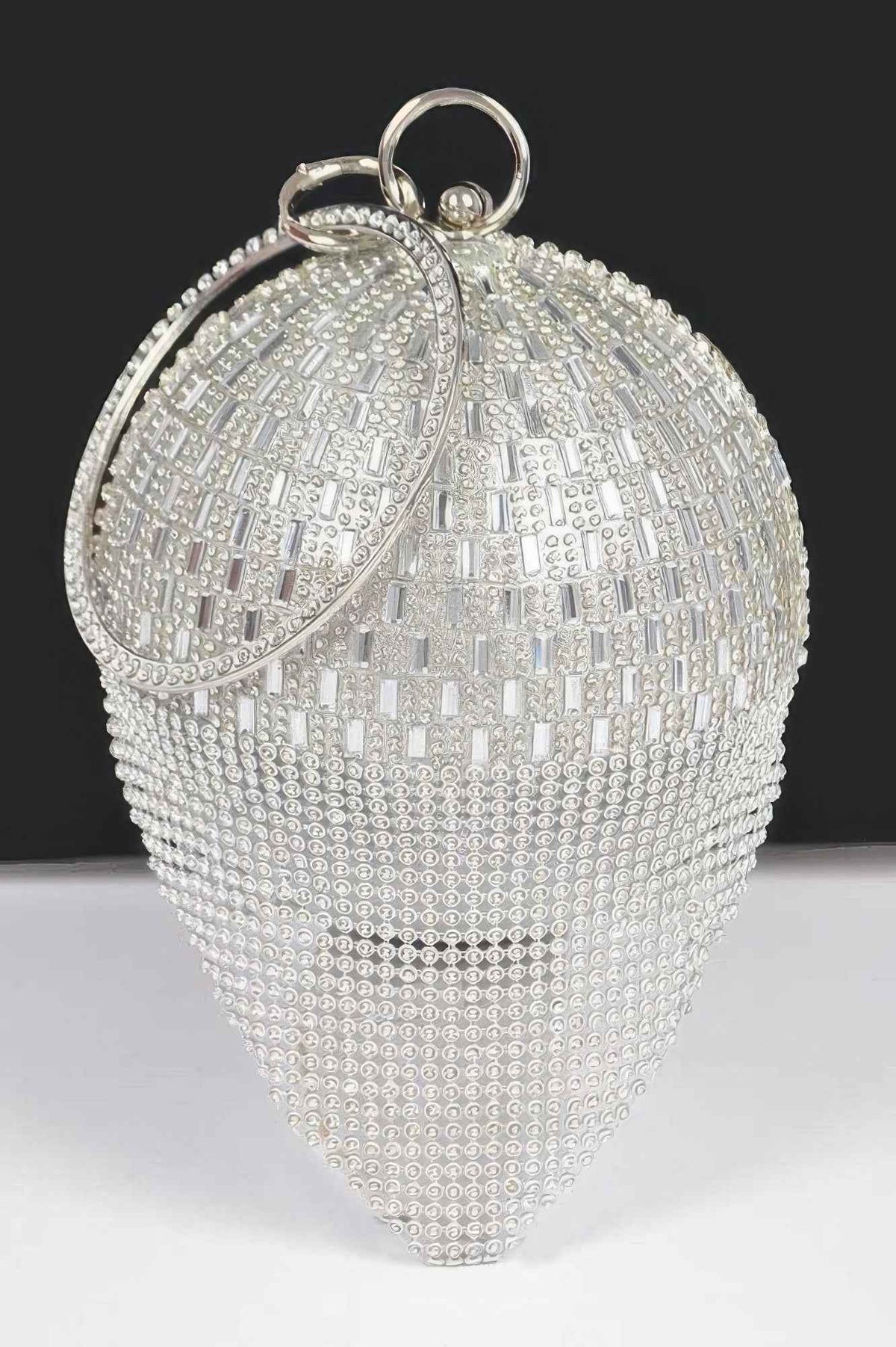 Rhinestone Glass Round Ball Clutch