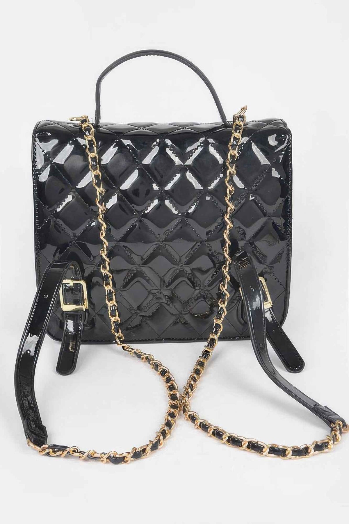 Quilted Enamel Backpack
